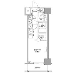 JR山手線 巣鴨駅 徒歩8分の賃貸マンション 4階ワンルームの間取り