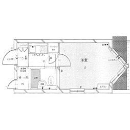 DETOM-1鴨川 3階1Kの間取り