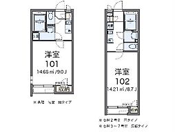 クレイノウィステリア 1Kの間取図画像