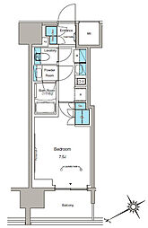 都営浅草線 蔵前駅 徒歩3分の賃貸マンション 8階1Kの間取り