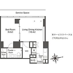 ウエリスアーバン品川タワー 1LDKの間取図画像