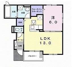 ブリアンベーア 1LDKの間取図画像