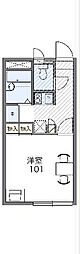 レオパレスbelsuono 1Kの間取図画像