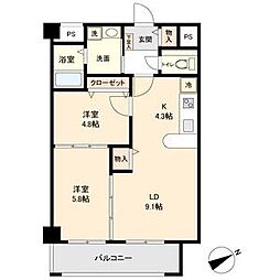 willDo四日市鵜の森 6階2LDKの間取り