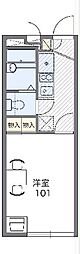 レオパレスつばさ 2階1Kの間取り