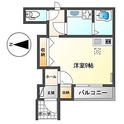 カーサビアンカ ワンルームの間取図画像