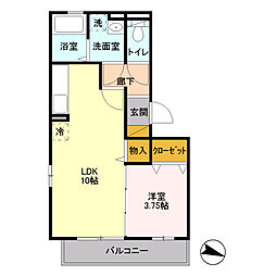 New Excel 2階1LDKの間取り