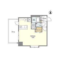 東京メトロ丸ノ内線 新中野駅 徒歩4分の賃貸マンション 2階ワンルームの間取り