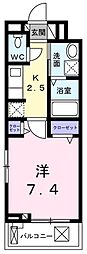フォンターナ・ポルタ 1Kの間取図画像
