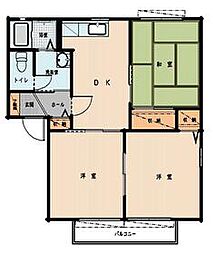 マーベラスハイツＡ 1階3DKの間取り