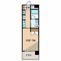 Ｇｒｅｅｎ　Ｔｅｒｒａｃｅ　ＯＹＡＭＡ 1階1Kの間取り