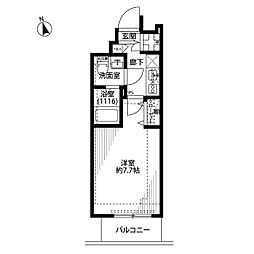 プレール・ドゥーク西川口 1Kの間取図画像