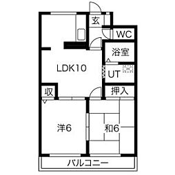 パレスコート 2LDKの間取図画像