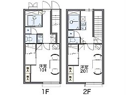 レオパレスウィル55 1Kの間取図画像