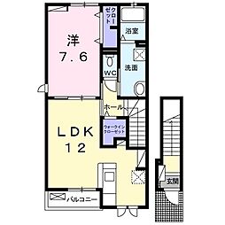 キャンディハウス 2階1LDKの間取り