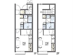 JR両毛線 伊勢崎駅 バス24分 赤堀郵便局前下車 徒歩5分の賃貸アパート 1階1Kの間取り