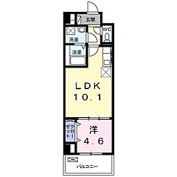 JR東海道・山陽本線 桂川駅 徒歩14分の賃貸マンション 1階1LDKの間取り