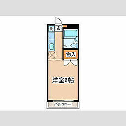 多摩都市モノレール 大塚・帝京大学駅 徒歩12分の賃貸マンション 3階ワンルームの間取り