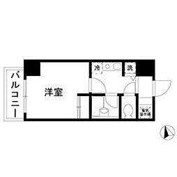 JR京浜東北・根岸線 蒲田駅 徒歩7分の賃貸マンション 2階1Kの間取り