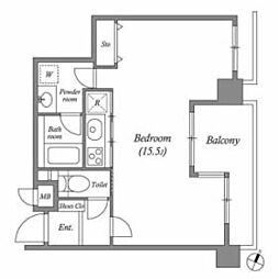 東京メトロ南北線 白金台駅 徒歩5分の賃貸マンション 7階1LDKの間取り
