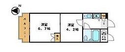 日興パレス登戸 2Kの間取図画像