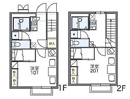 多摩都市モノレール 上北台駅 徒歩18分の賃貸アパート 1階1Kの間取り