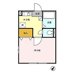 小石川ハイツ 1Kの間取図画像