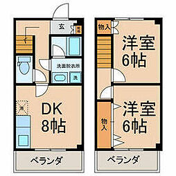メゾンサンヒルズA 2DKの間取図画像