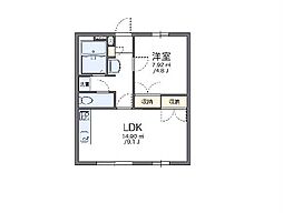 レオパレスウイングA 1LDKの間取図画像