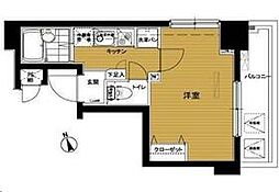 東京メトロ南北線 麻布十番駅 徒歩7分の賃貸マンション 4階1Kの間取り