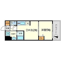 JR東海道・山陽本線 塚本駅 徒歩6分の賃貸マンション 7階1DKの間取り