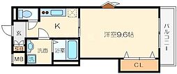 ディ・ブレイク 1Kの間取図画像