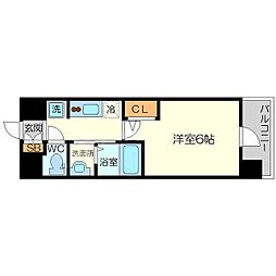 エステムコート新大阪XIIIニスタ 8階1Kの間取り