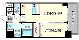 プレサンス新大阪ジェイズ 3階1LDKの間取り
