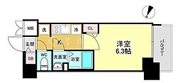 プレサンスブルーム東三国 1Kの間取図画像