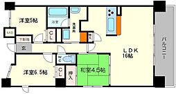 Osaka Metro千日前線 桜川駅 徒歩7分の賃貸マンション 10階3LDKの間取り