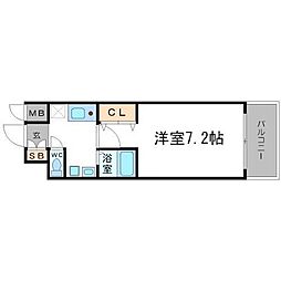 JR大阪環状線 芦原橋駅 徒歩7分の賃貸マンション 10階1Kの間取り