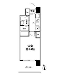 JR大阪環状線 西九条駅 徒歩8分の賃貸マンション 8階1Kの間取り