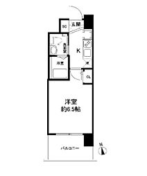 セレニテ福島プリエ 4階1Kの間取り