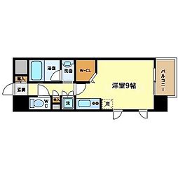 Osaka Metro御堂筋線 本町駅 徒歩7分の賃貸マンション 2階ワンルームの間取り