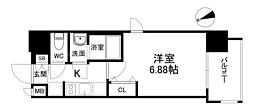 京阪本線 野江駅 徒歩5分の賃貸マンション 8階1Kの間取り