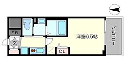 JR大阪環状線 芦原橋駅 徒歩5分の賃貸マンション 12階1Kの間取り