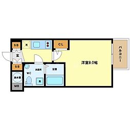 ザ・パーククロス阿波座 4階1Kの間取り