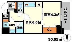 S-RESIDENCE江坂 4階1DKの間取り