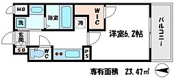 JR大阪環状線 京橋駅 徒歩9分の賃貸マンション 3階1Kの間取り