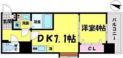 JR大阪環状線 京橋駅 徒歩11分の賃貸マンション 7階1DKの間取り