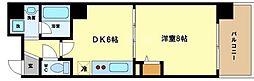 プラネシア星の子四条烏丸 2階1DKの間取り
