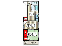 第二アベニール 2Kの間取図画像