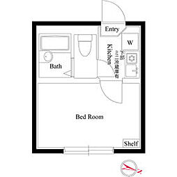 シャンテ綾瀬 102 1階1Kの間取り
