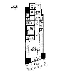 ヴェルト五反田イースト 4階1Kの間取り